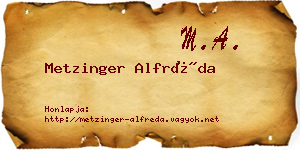 Metzinger Alfréda névjegykártya